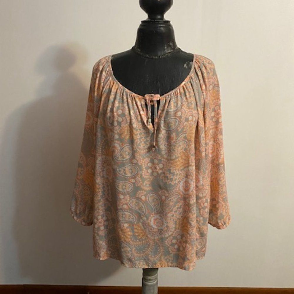 A. N. A Paisley long sleeves blouse, size XL